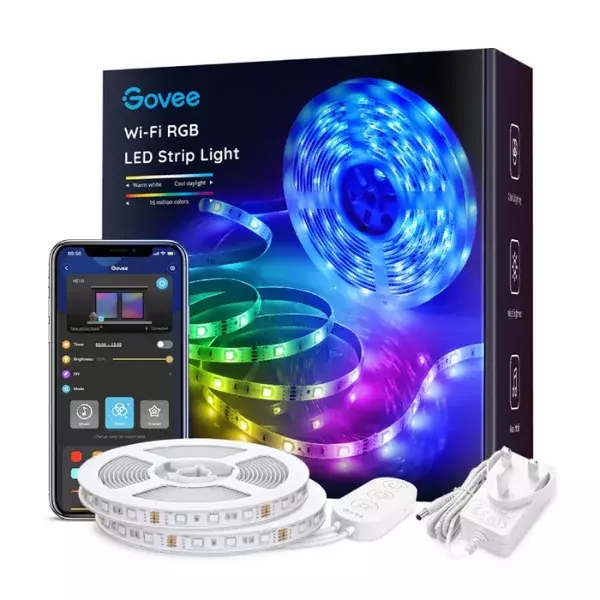 Govee WiFi RGB LED Strip Light 2x16.4FT Wi-Fi RGBIC