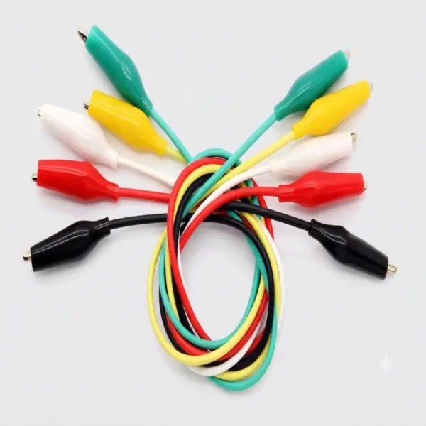 Alligator Clip Test Leads – 50 cm Cable 5 Pack