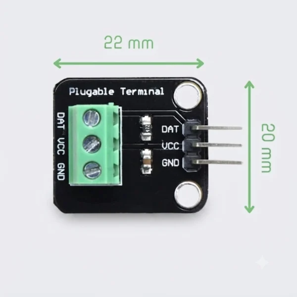 DS18B20 Temperature Sensor Adapter – Built-In 4.7kΩ Resistor