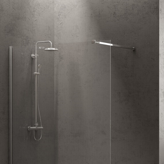 Paravan dus KARAG, WALKIN 1 CHROME 800X1800 mm, 8 mm, anticalcar