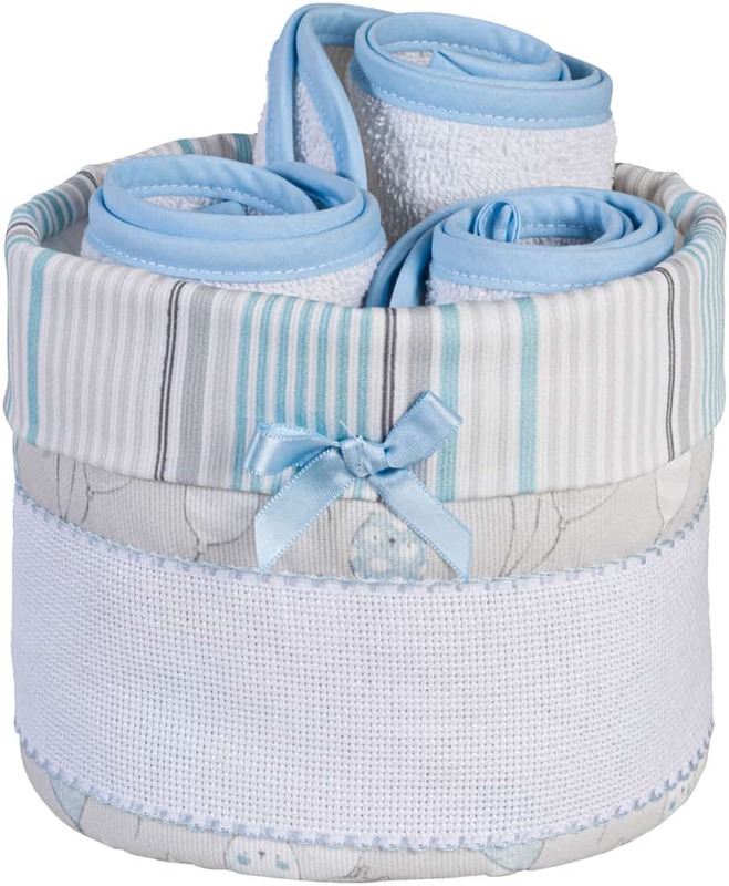 Baloon Tales - Cestino con 3 lavette da ricamare