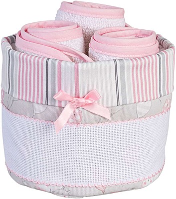 Baloon Tales - Cestino con 3 lavette da ricamare