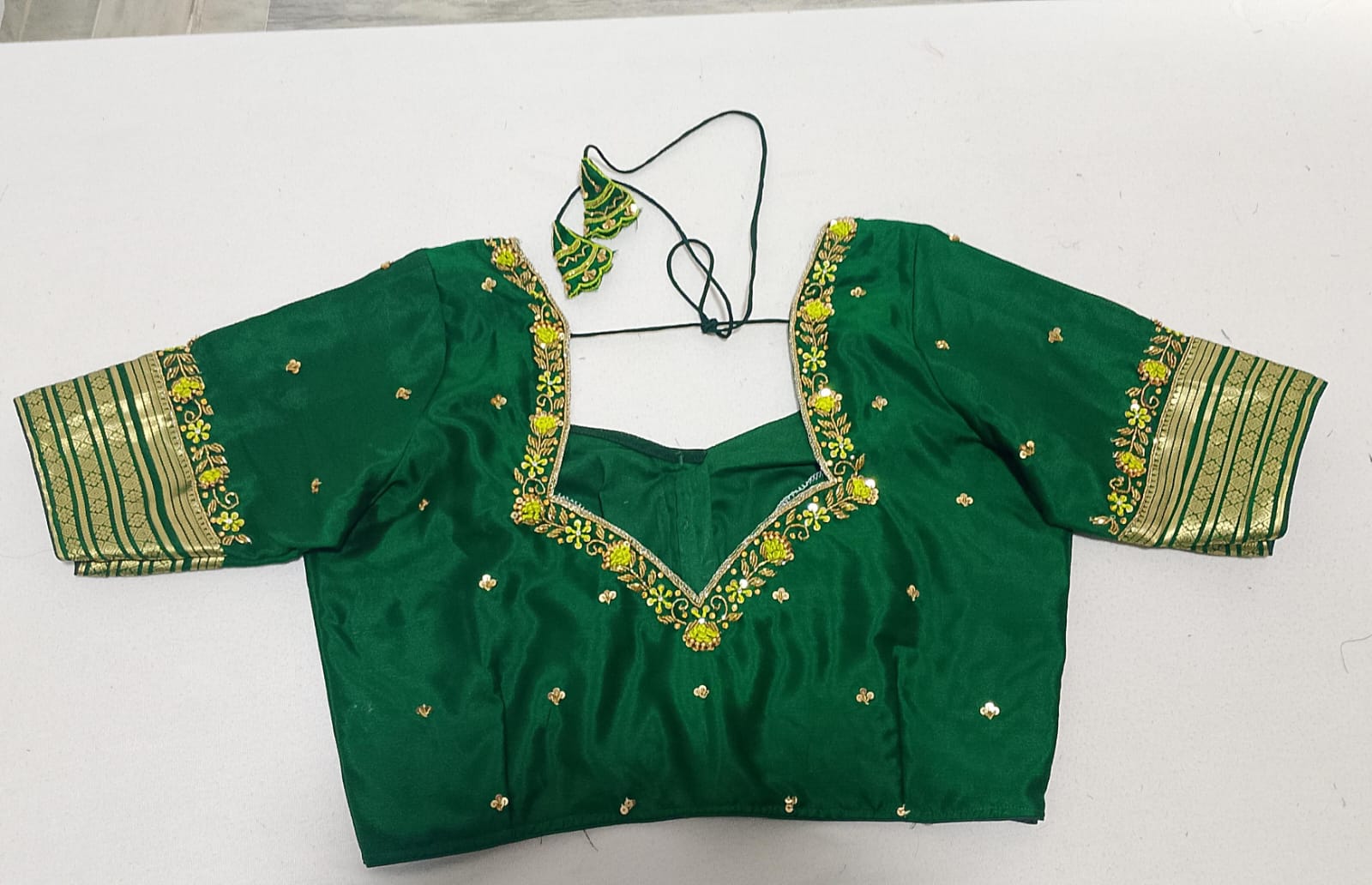 N397: Ready To Ship Beautiful Pure Mysore Silk Saree With Stitched Embroidery Work Blouse