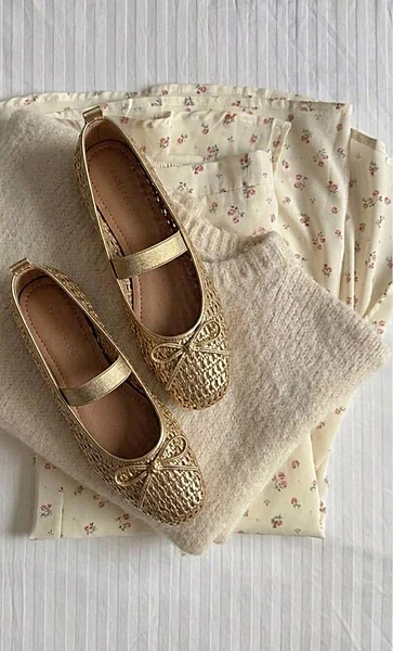 Ballerines Tressées à Bride Élastique