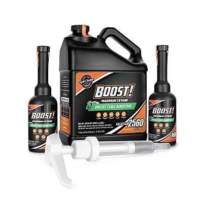 Opti-Lube Boost gallon kit with hand pump and two empty long-neck bottles Opti-Lube Boost gallon kit with hand pump and two empty long-neck bottles