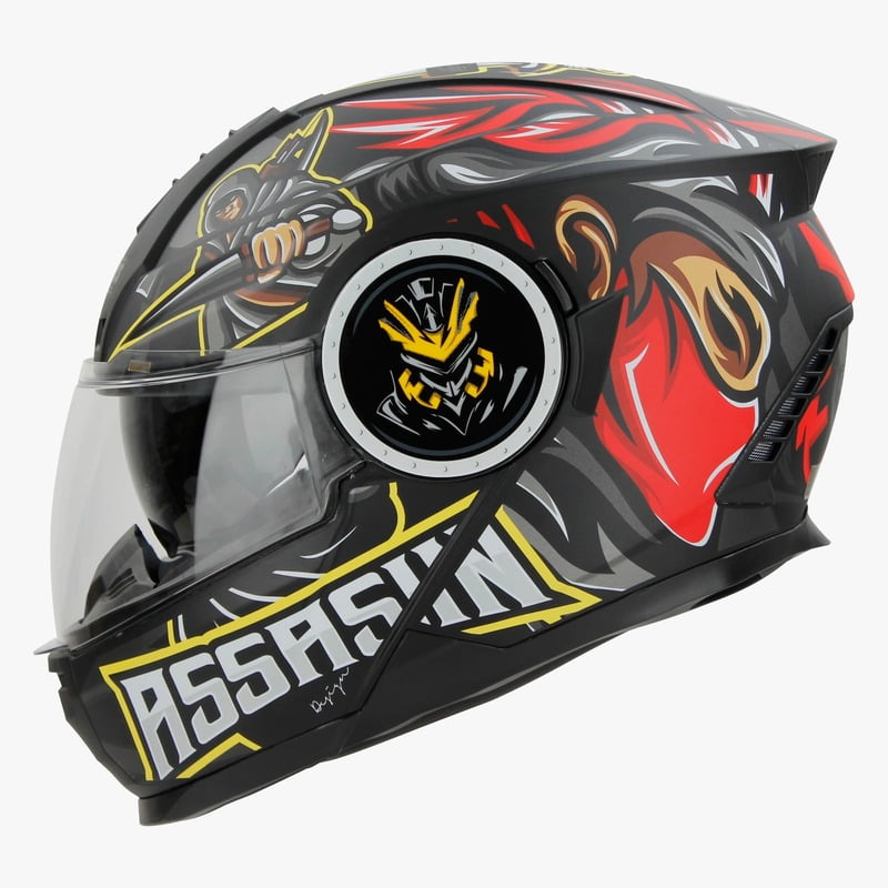 STEELBIRD SBH-40 ISS ASSASIN GLOSSY BLACK/RED C/V 600 MM