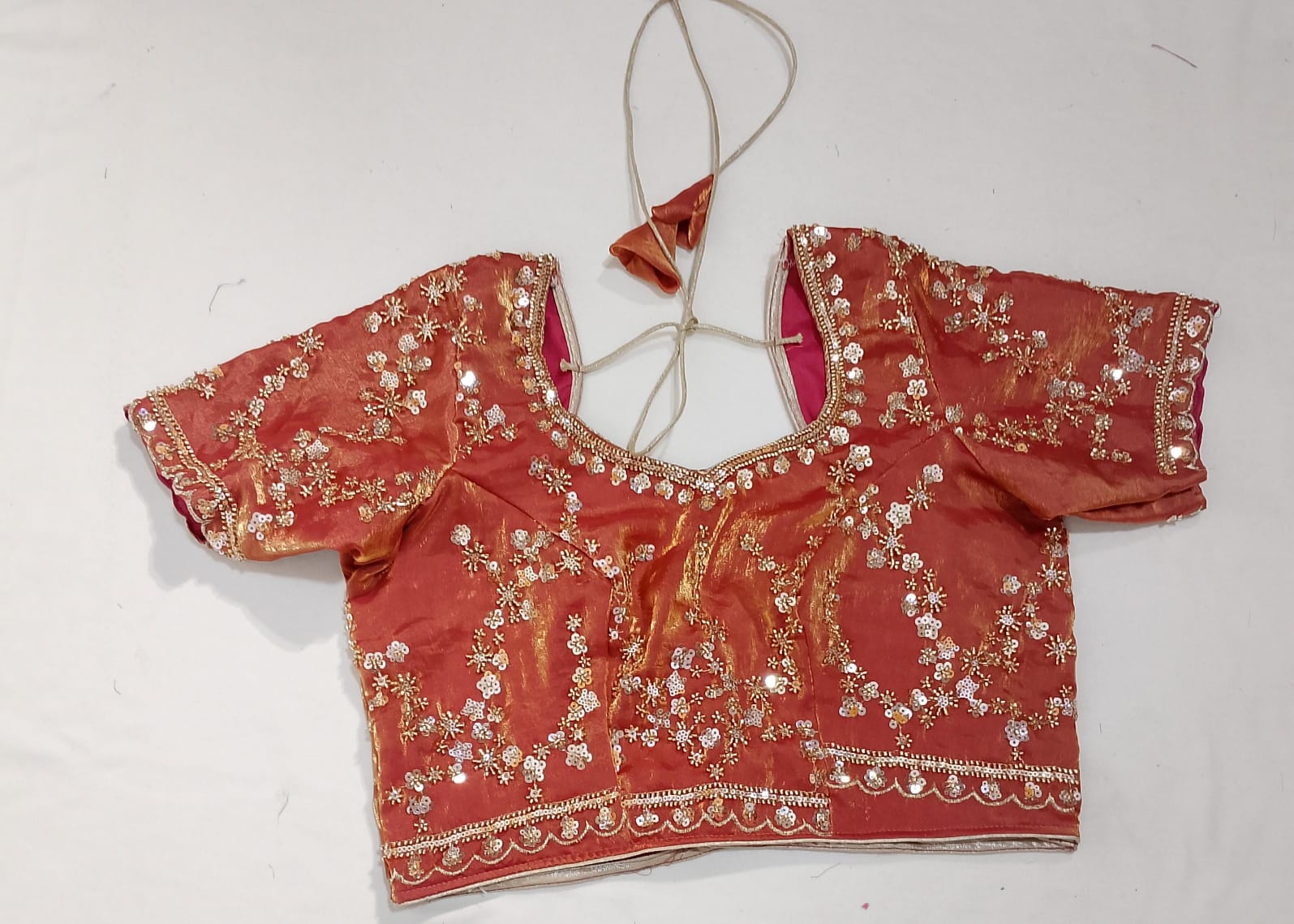 N197: Ready To Ship Beautiful Sequence Work Saree With Stitched Blouse