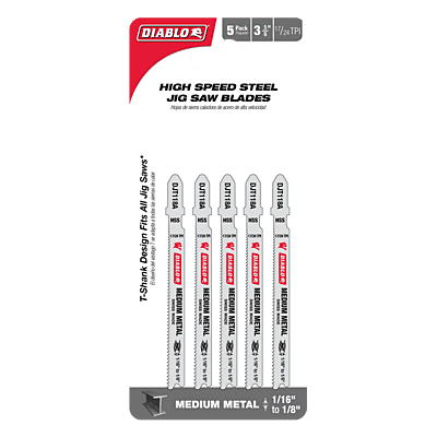 Diablo 3-5/8" High Speed Steel T-Shank Jig Saw Blades Diablo 3-5/8" High Speed Steel T-Shank Jig Saw Blades