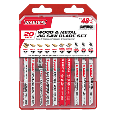 Diablo T-Shank Jig Saw Blade Set for Wood & Metal Diablo T-Shank Jig Saw Blade Set for Wood & Metal