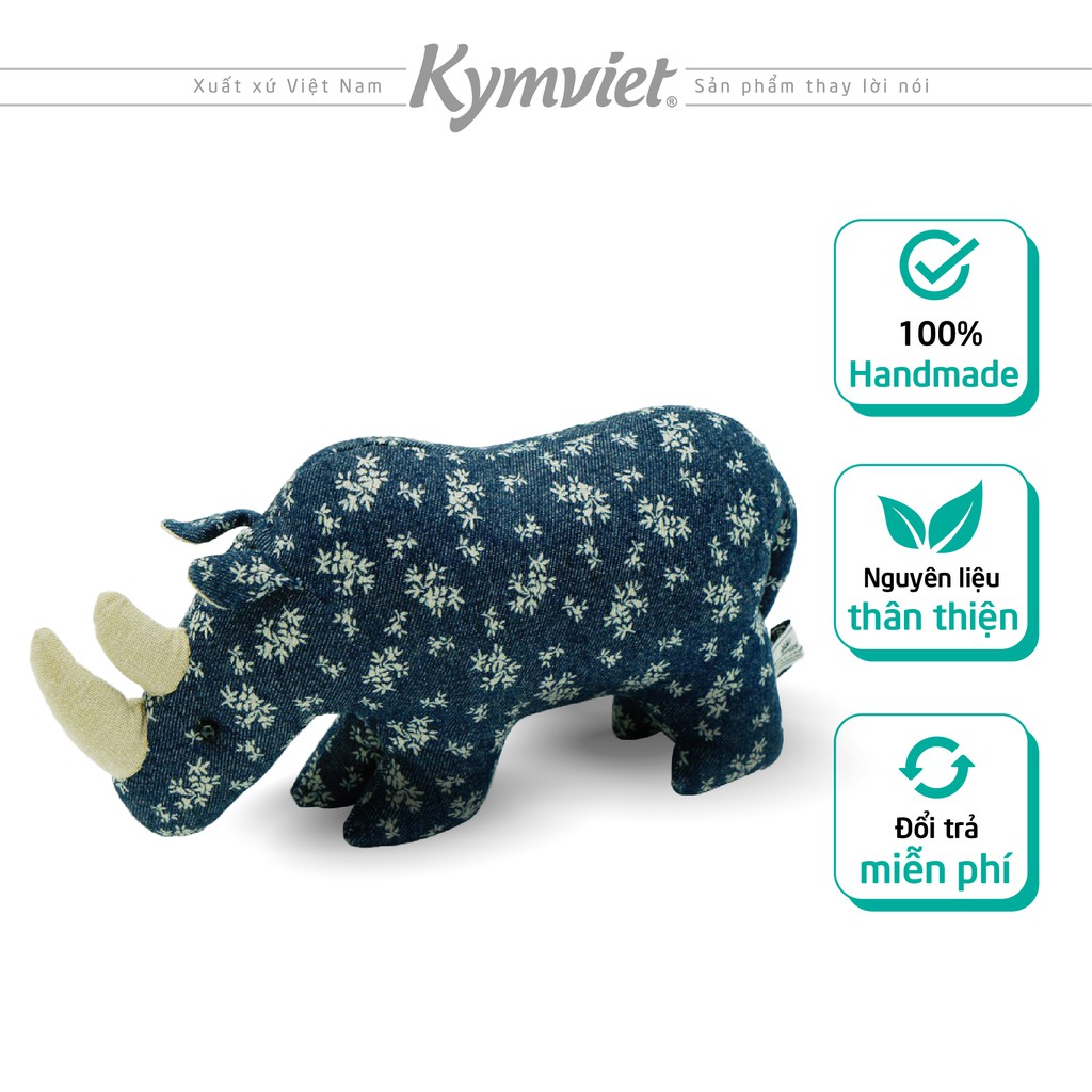 Tê Giác Bố Nhồi Bông KYMVIET Vải Cotton Handmade