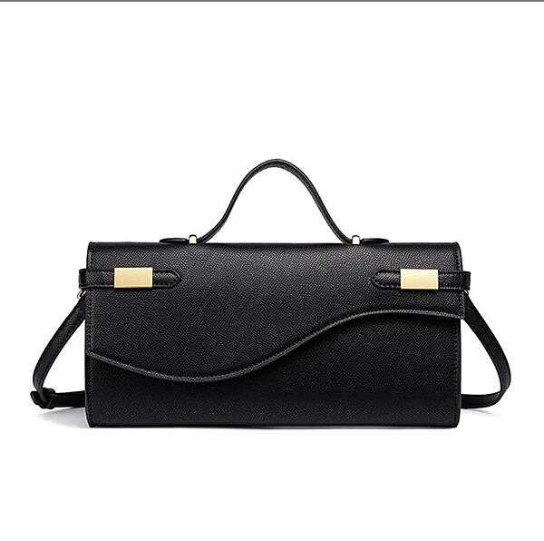 PALM PRINT KELLY CLUTCH BAG BLACK 1