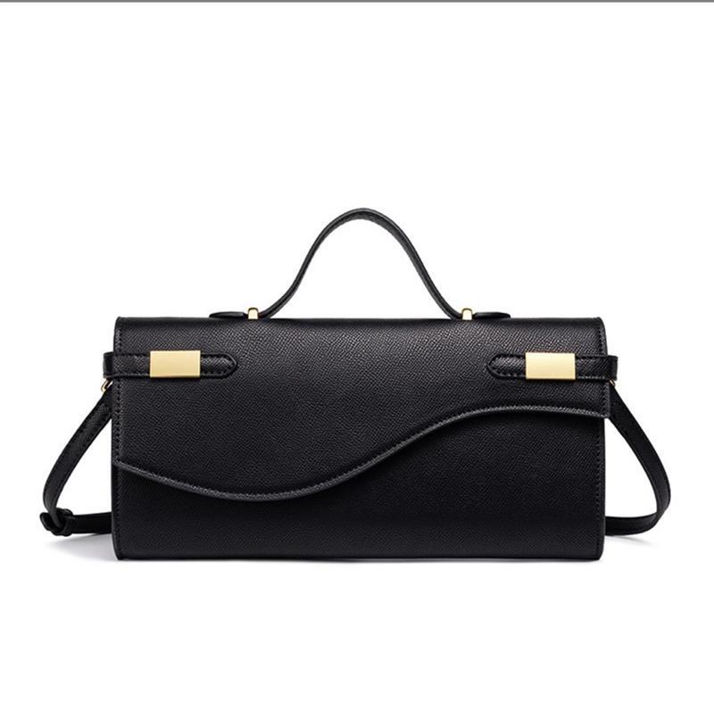 PALM PRINT KELLY CLUTCH BAG BLACK 1