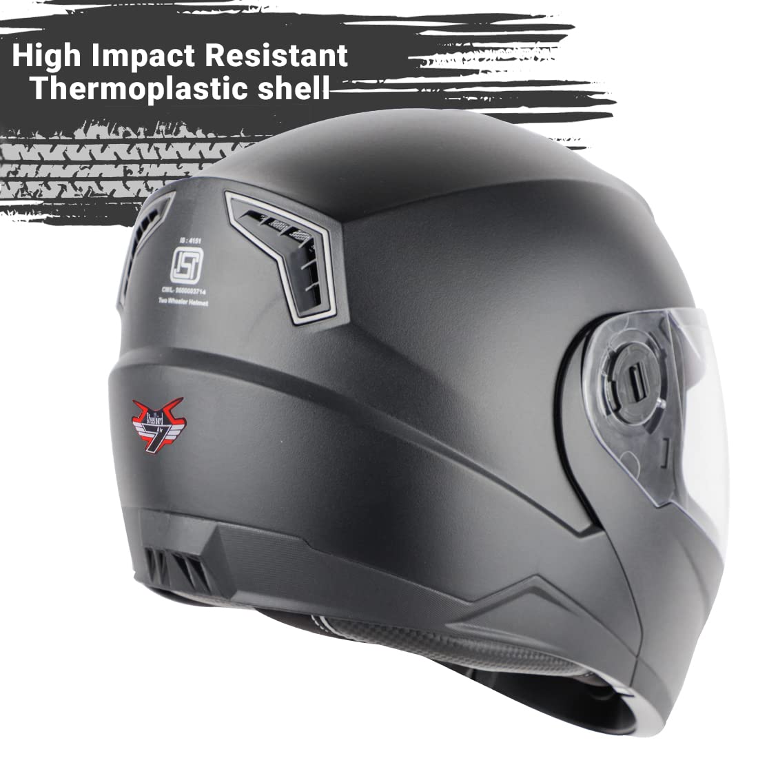 STEELBIRD SBA-7 7-WINGS DASHING BLACK C/V (L) - 1749