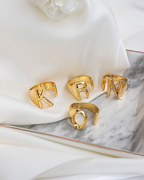Cuff style Initial Ring