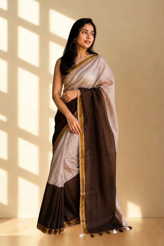 Mul half and half brown without blouse