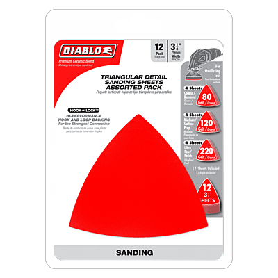 Diablo 3-3/4" Oscillating Detail Triangle Sanding Sheets Diablo 3-3/4" Oscillating Detail Triangle Sanding Sheets