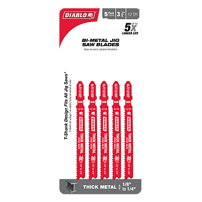 DIABLO - 3-5/8" Jig Saw Blades for Cuts in Bi-Metal DIABLO - 3-5/8" Jig Saw Blades for Cuts in Bi-Metal