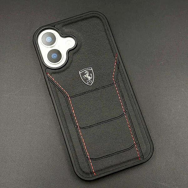 Ferrari Black Sports Stitched Case