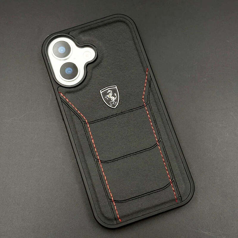 Ferrari Black Sports Stitched Case