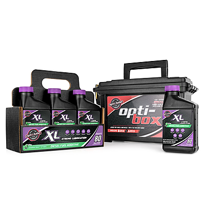 Opti-Lube XL 8 oz six-pack with black Opti-Box storage case and individual bottle Opti-Lube XL 8 oz six-pack with black Opti-Box storage case and individual bottle