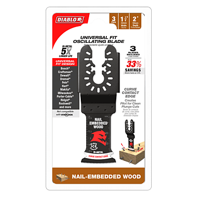 Diablo Bi-Metal Oscillating Blades for Nail-Embedded Wood