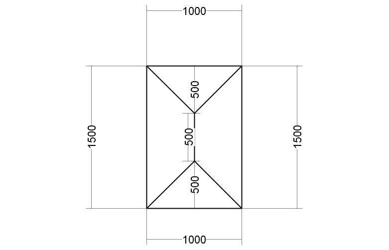 Ridged Lantern Roof 1m x 1.5m