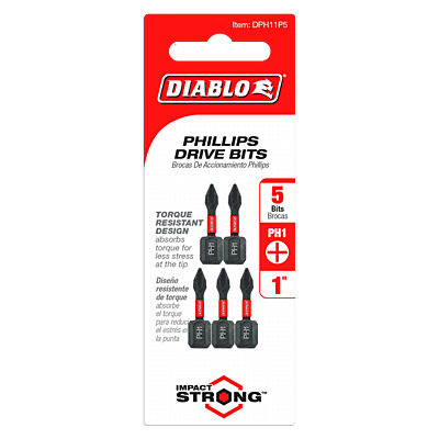 Diablo Screwdriving Phillips 
Drive Bits