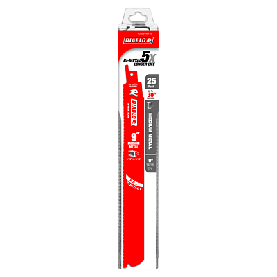 Diablo Bi-Metal Reciprocating Blades Metal Medium Diablo Bi-Metal Reciprocating Blades Metal Medium