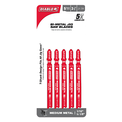 DIABLO - 3-5/8" Jig Saw Blades for Cuts in Bi-Metal DIABLO - 3-5/8" Jig Saw Blades for Cuts in Bi-Metal