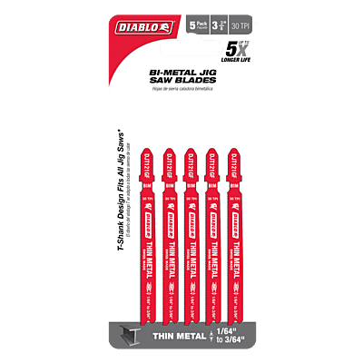 DIABLO - 3-5/8" Jig Saw Blades for Cuts in Bi-Metal DIABLO - 3-5/8" Jig Saw Blades for Cuts in Bi-Metal