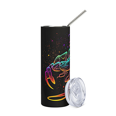 Scorpio Zodiac Sign Skinny Tumbler – Vibrant Sublimated Astrology Drinkware