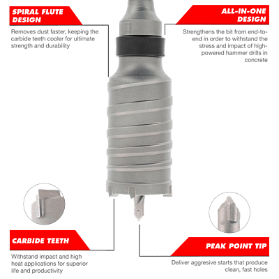 Diablo Masonry SDS MAX - Carbide Tipped Core Bit
Hammer Drill Bit Diablo Masonry SDS MAX - Carbide Tipped Core Bit
Hammer Drill Bit