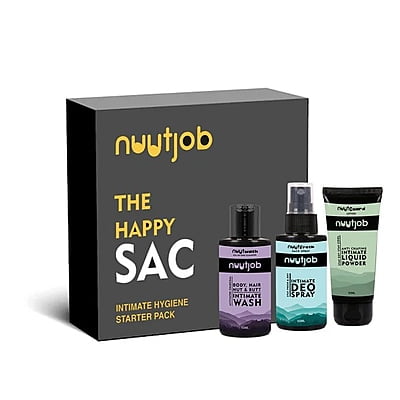Nuutjob - Happy Sac Box | Nuutjob Mini Combo Pack | Nuutwash, Nuutguard & NuutFresh | 50 ml Each