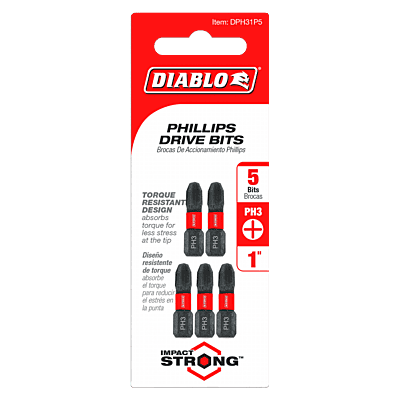 Diablo Screwdriving Phillips 
Drive Bits