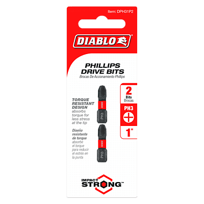 Diablo Screwdriving Phillips 
Drive Bits