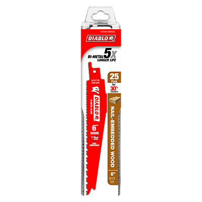 Diablo Bi-Metal Reciprocating Blades Nail-Embedded Wood