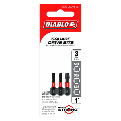 Diablo Screwdriving Square 
Drive Bits