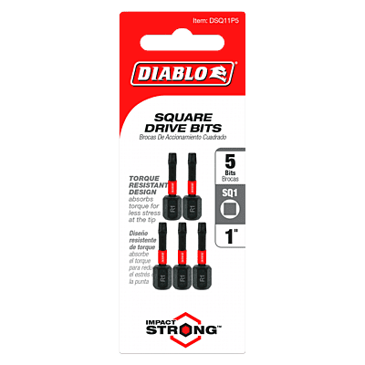 Diablo Screwdriving Square 
Drive Bits