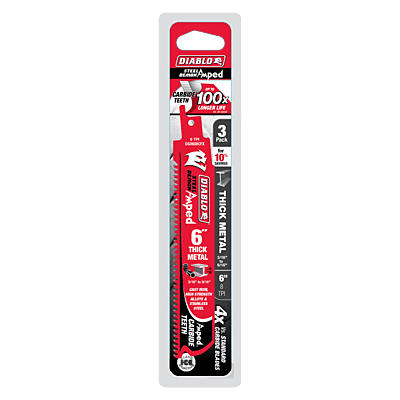 Diablo Amped Carbide Reciprocating Blades  FLUSH - Metal Thick