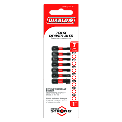 Diablo Screwdriving Torx
Drive Bits Diablo Screwdriving Torx
Drive Bits