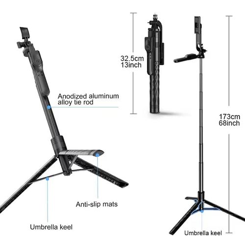 K29 ULTRA LONG SELFIE STICK / TRIPOD STAND - 2.15METER LONG