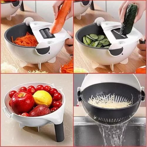 9 PIECES VEGETABLE CUTTER WET BASKET FRUITS AND VEGETABLE GRATER