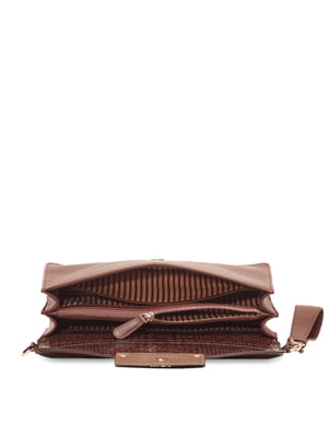Brown & Coffee Brown Textured Clutch