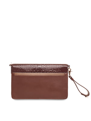 Brown & Coffee Brown Textured Clutch
