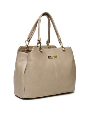 Beige Solid Handheld Bag