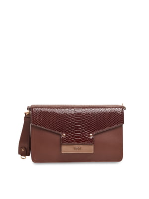 Brown & Coffee Brown Textured Clutch
