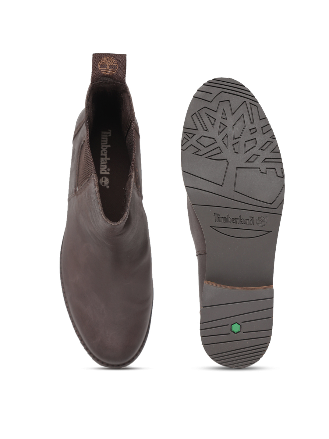 Women Coffee Brown Mont Chevalier Chelsea Leather Mid-Top Flat Boots