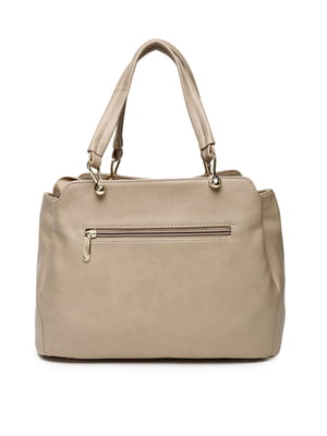Beige Solid Handheld Bag