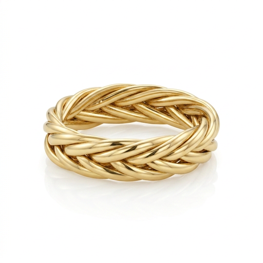 Anillo de Oro Trenzado Fino