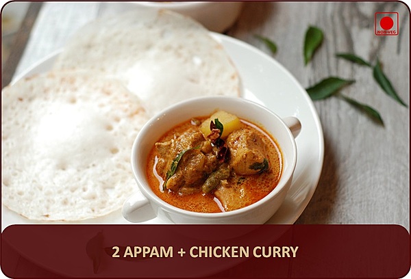 Appam + Chicken Curry